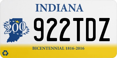 IN license plate 922TDZ