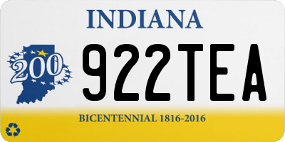 IN license plate 922TEA