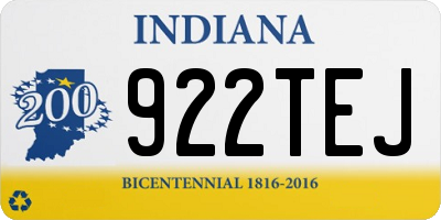 IN license plate 922TEJ