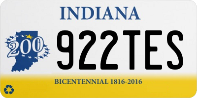 IN license plate 922TES