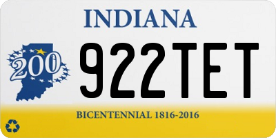 IN license plate 922TET