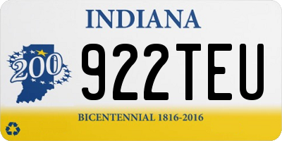IN license plate 922TEU