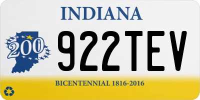 IN license plate 922TEV