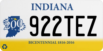 IN license plate 922TEZ