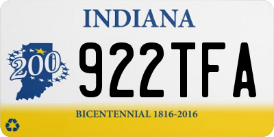 IN license plate 922TFA