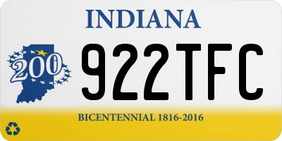IN license plate 922TFC