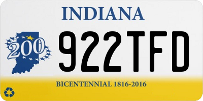 IN license plate 922TFD