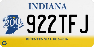 IN license plate 922TFJ