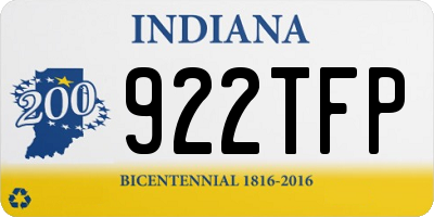 IN license plate 922TFP