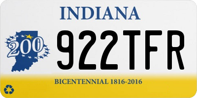 IN license plate 922TFR