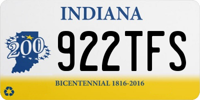 IN license plate 922TFS