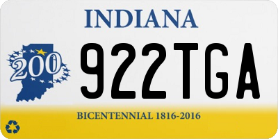 IN license plate 922TGA