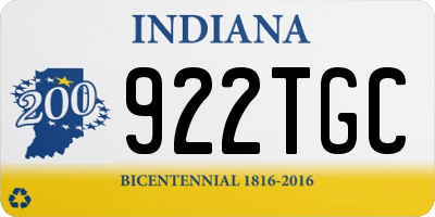 IN license plate 922TGC