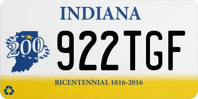 IN license plate 922TGF