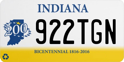 IN license plate 922TGN