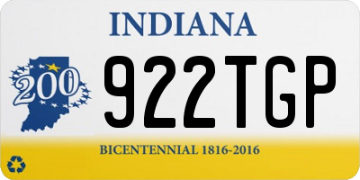 IN license plate 922TGP