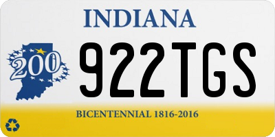 IN license plate 922TGS