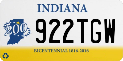 IN license plate 922TGW