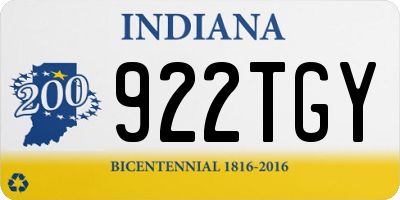 IN license plate 922TGY