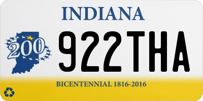 IN license plate 922THA