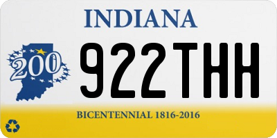 IN license plate 922THH