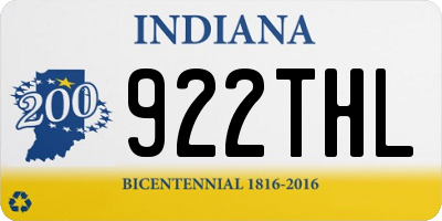 IN license plate 922THL