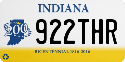 IN license plate 922THR