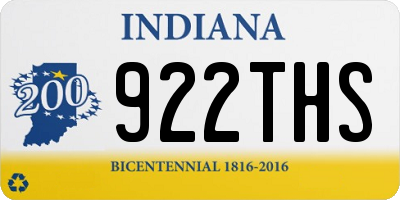 IN license plate 922THS