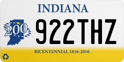 IN license plate 922THZ