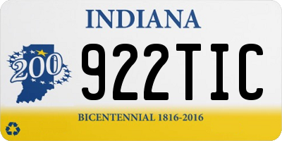 IN license plate 922TIC