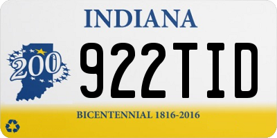 IN license plate 922TID