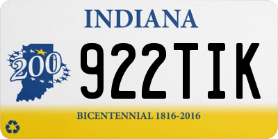 IN license plate 922TIK