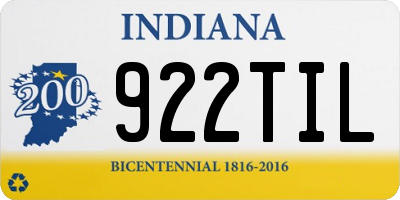 IN license plate 922TIL