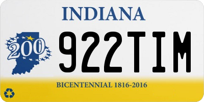 IN license plate 922TIM