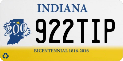 IN license plate 922TIP