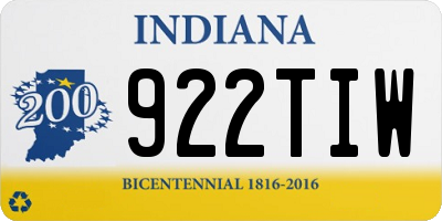 IN license plate 922TIW