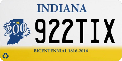 IN license plate 922TIX