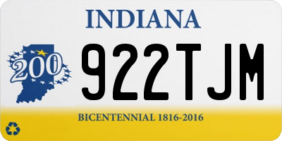 IN license plate 922TJM