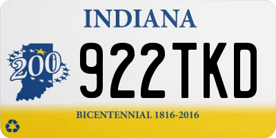 IN license plate 922TKD