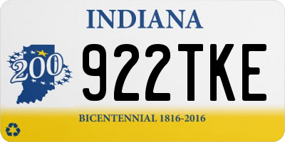 IN license plate 922TKE