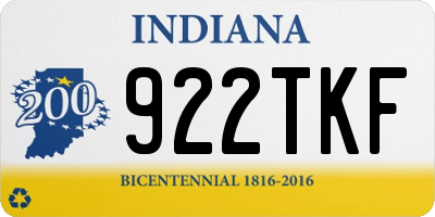 IN license plate 922TKF
