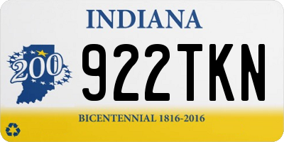 IN license plate 922TKN