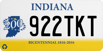 IN license plate 922TKT