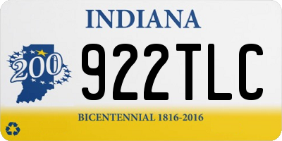 IN license plate 922TLC
