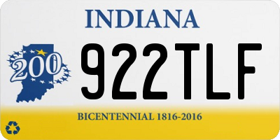 IN license plate 922TLF