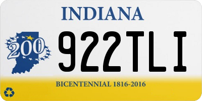 IN license plate 922TLI
