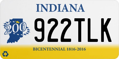 IN license plate 922TLK