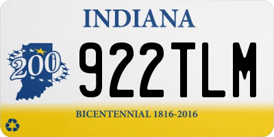 IN license plate 922TLM