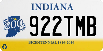 IN license plate 922TMB