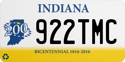 IN license plate 922TMC